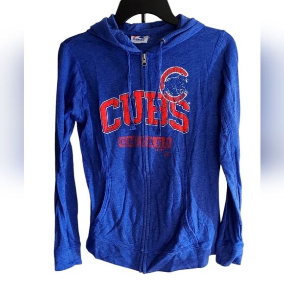 Majestic Sweaters - Majestic Chicago Cubs Blue Zip Up Hoodie